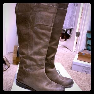Frye Paige Tall Riding Boots Grey